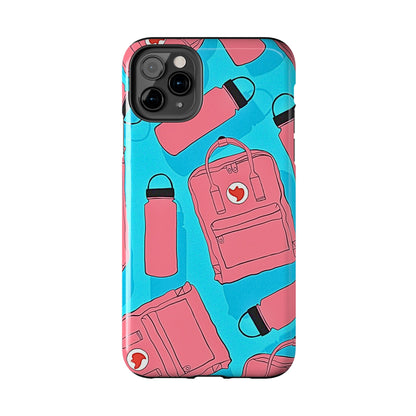 VSCO Kanken Backpack Water Bottle Pink & Blue Tough Phone Case | Aesthetic