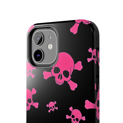 Funda resistente para teléfono estilo emo con calavera rosa | Estética