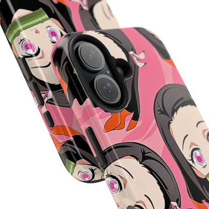 Nezuko Kamado Head Pattern Tough Phone Case | Anime - Demon Slayer