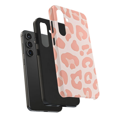 Funda resistente para teléfono con estampado de leopardo rosa preppy | Estética