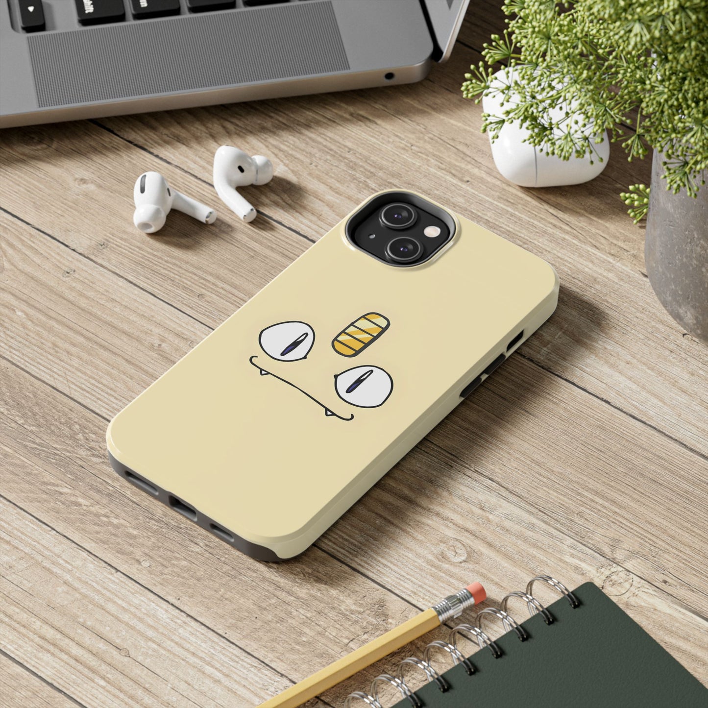 Cat Minimal Gold Coin Face Tough Phone Case | Anime