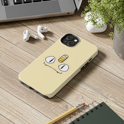Cat Minimal Gold Coin Face Tough Phone Case | Anime