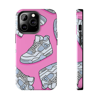 Funda resistente para teléfono con diseño de zapatillas Jordan 4 blancas | Estética