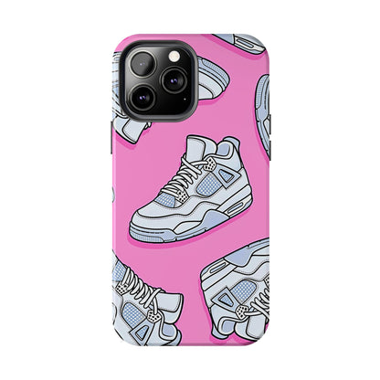 Funda resistente para teléfono con diseño de zapatillas Jordan 4 blancas | Estética