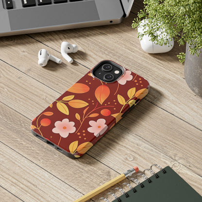 Autumn Fall Leaf Pattern Tough Phone Case | Aesthetic