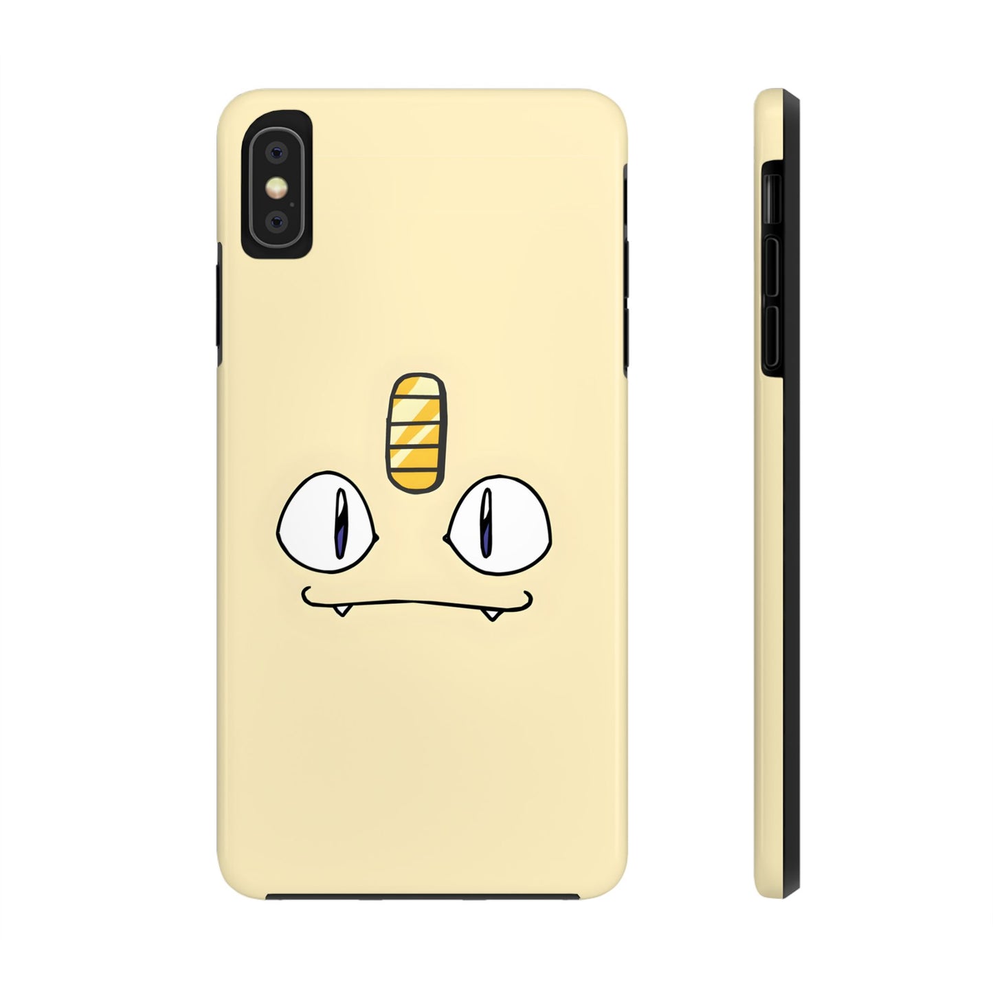 Cat Minimal Gold Coin Face Tough Phone Case | Anime