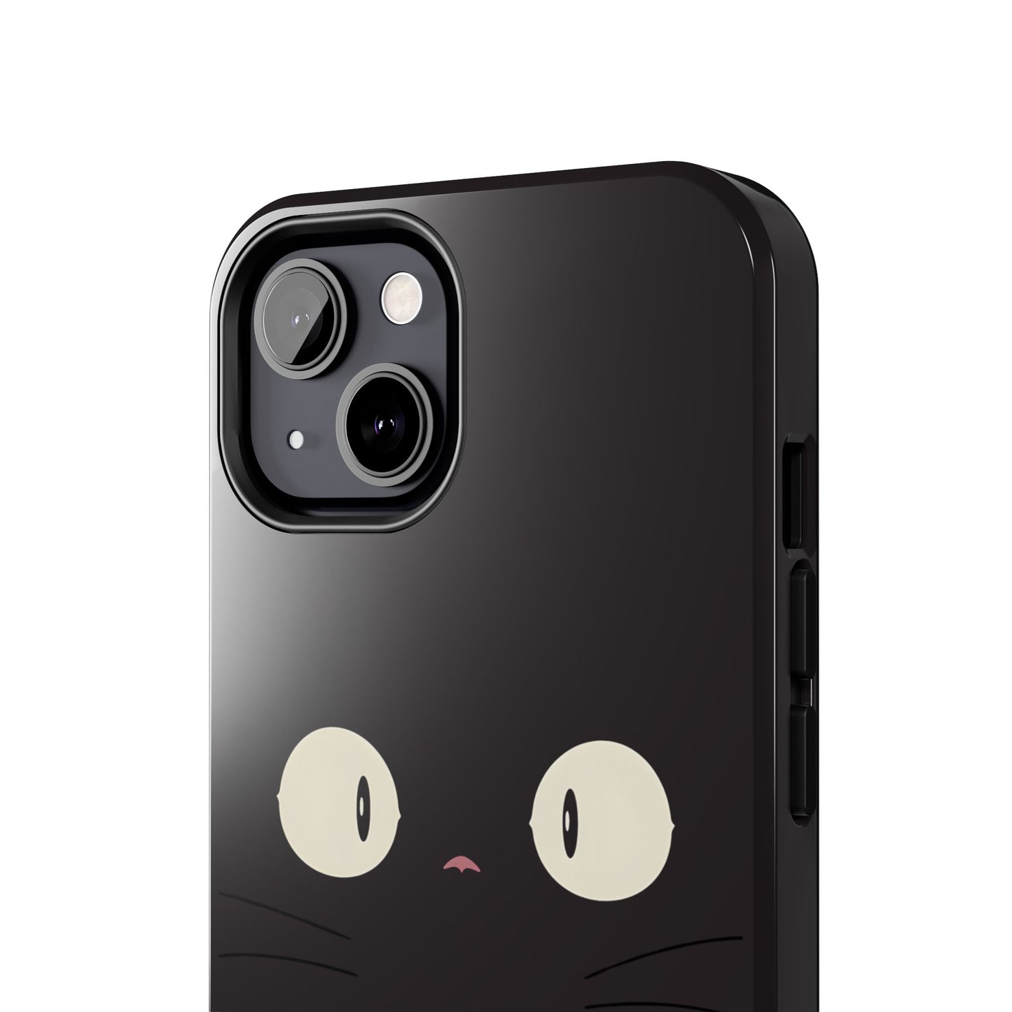 Adorable Black Cat Face and Eyes Minimal Tough Phone Case | Animals