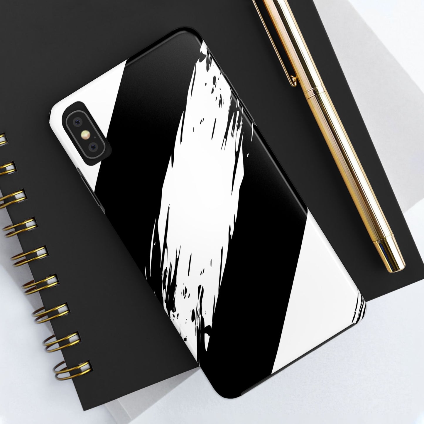 Funda/cubierta resistente para teléfono con rayas diagonales en blanco roto | Estética