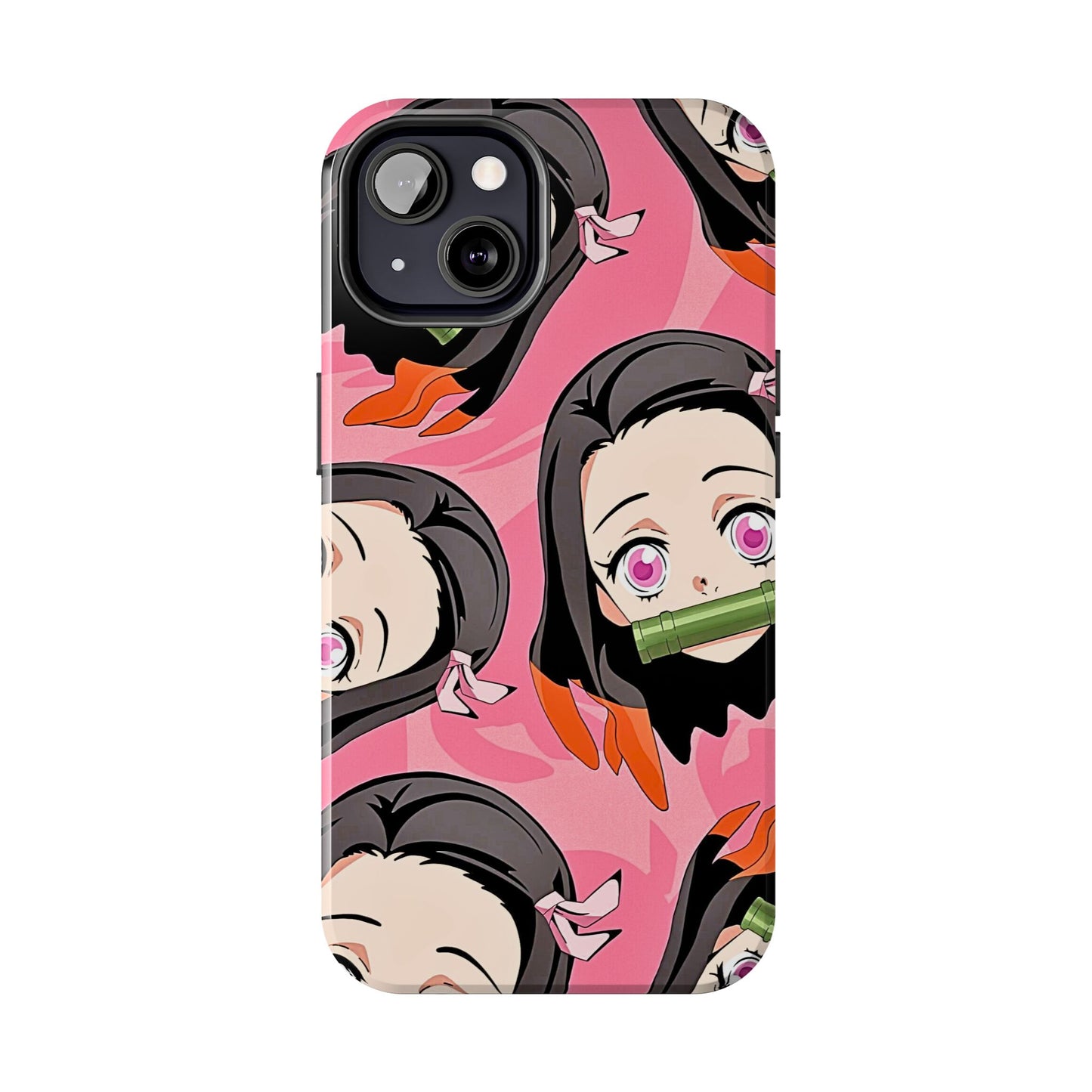 Nezuko Kamado Head Pattern Tough Phone Case | Anime - Demon Slayer