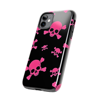 Funda resistente para teléfono estilo emo con calavera rosa | Estética