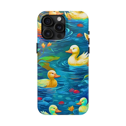 Ducks in the Pond Pattern Style Tough Phone Case | Animals
