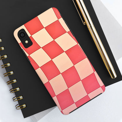 Preppy Checkered Pink Tough Phone Case | Aesthetic