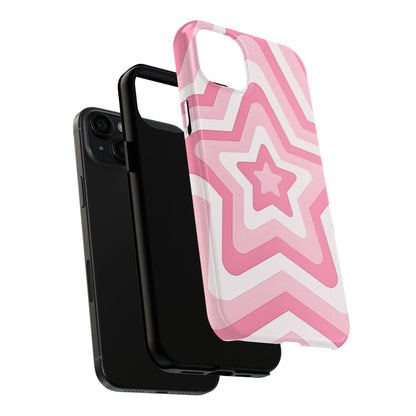 Pink Preppy Star Pattern Style Tough Phone Case | Aesthetic