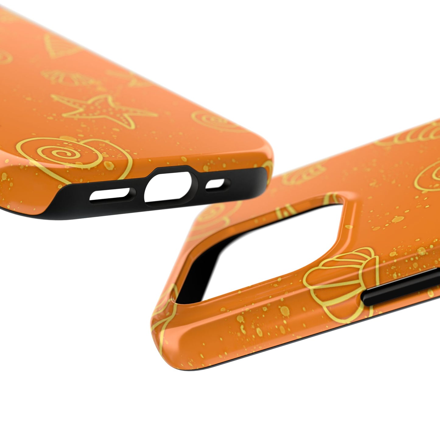 Funda resistente para teléfono con diseño de conchas naranjas | Estética