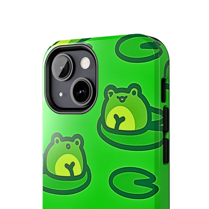 Cute Green Frogs Pattern Tough Phone Case | Animals