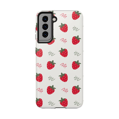 Strawberry Doodle Delight Tough Phone Case | Food