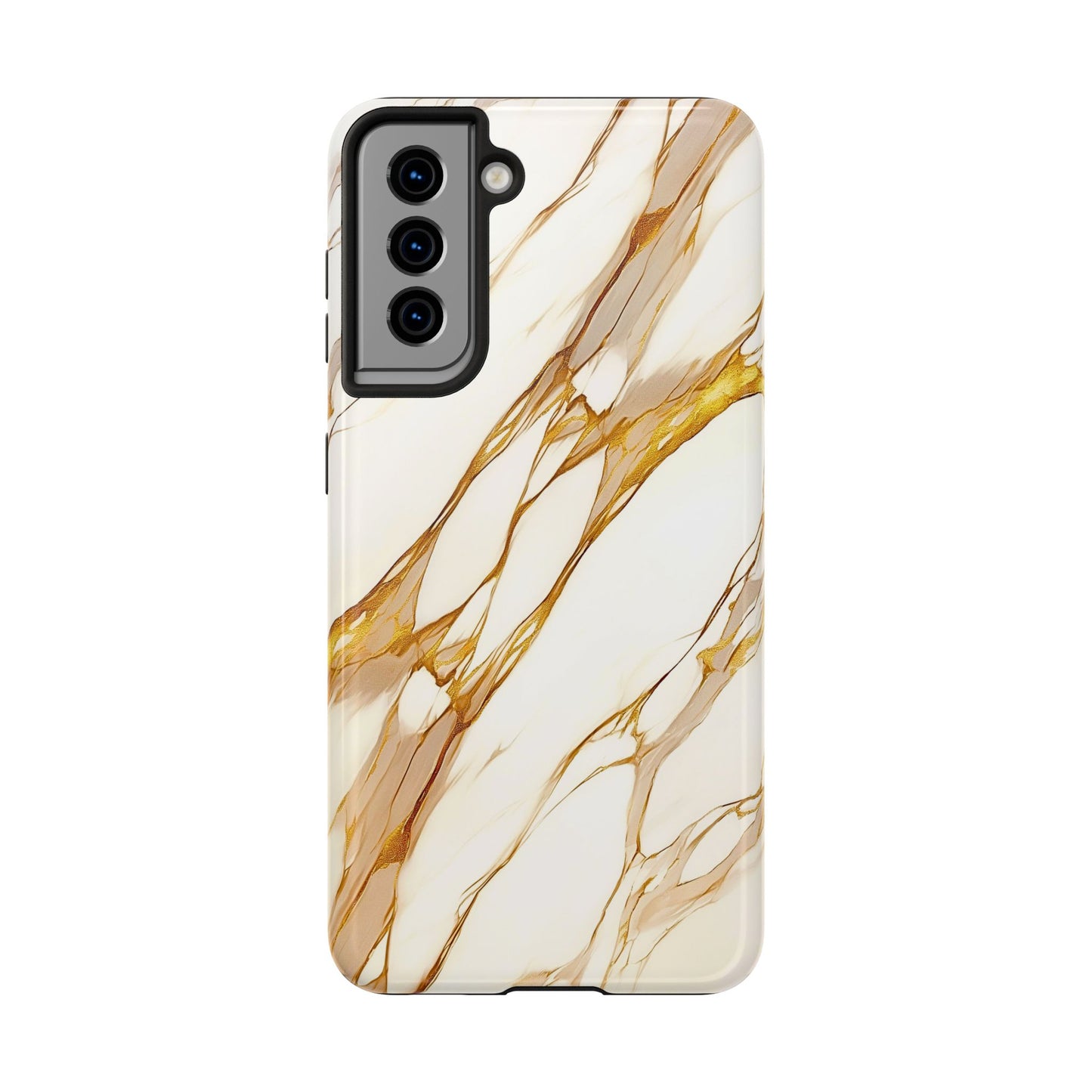 Funda/Cubierta resistente para teléfono con textura de mármol dorado de lujo | Estética