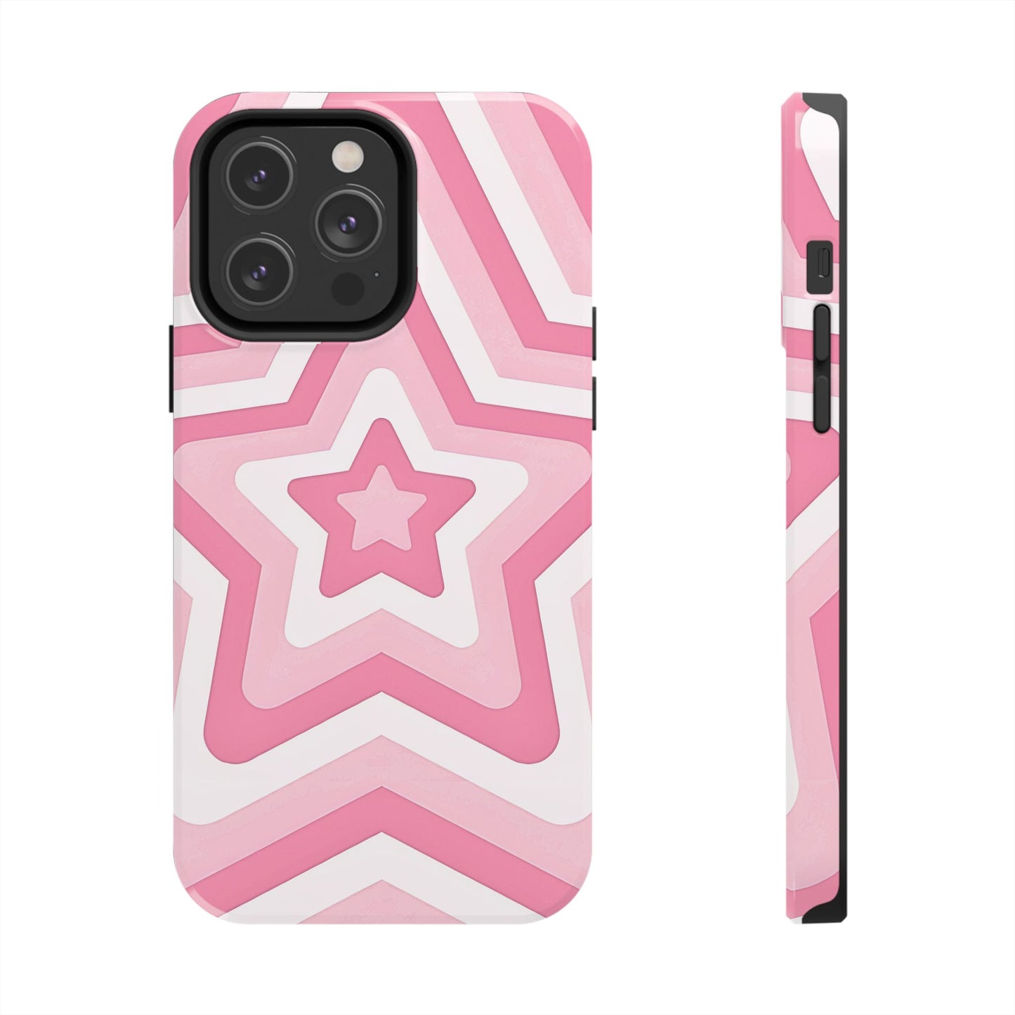Pink Preppy Star Pattern Style Tough Phone Case | Aesthetic