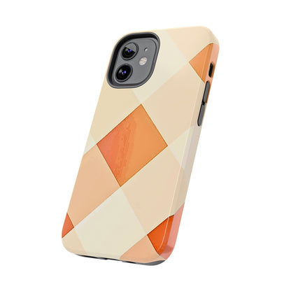Pastel Minimalist Two-Tone Checkerboard Tough Phone Case | Aesthetic