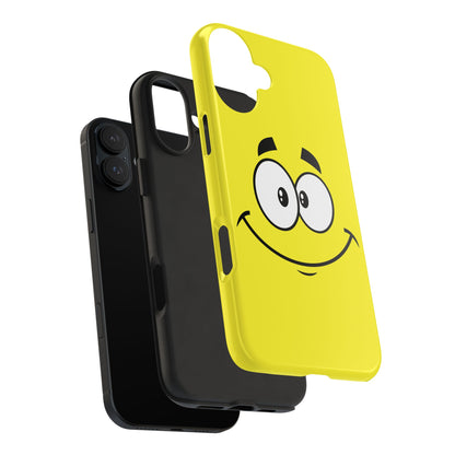 Smiley Happy Face Yellow Minimalist Cartoon Tough Phone Case | Funny