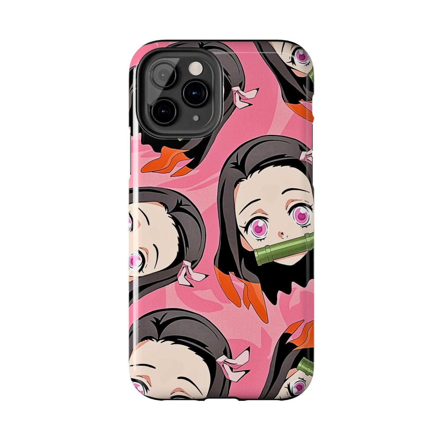Nezuko Kamado Head Pattern Tough Phone Case | Anime - Demon Slayer