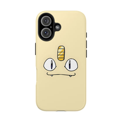 Cat Minimal Gold Coin Face Tough Phone Case | Anime
