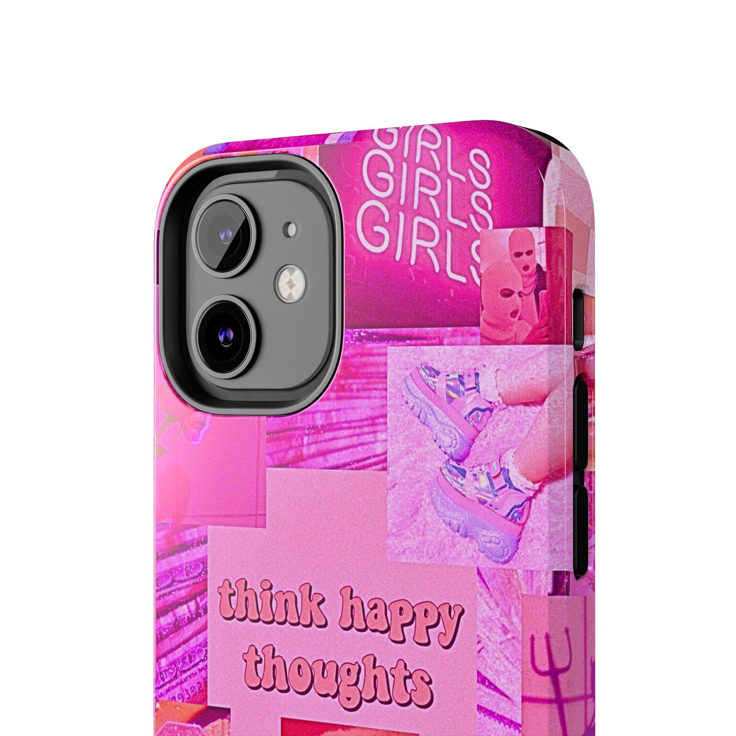 Think Happy Thoughts Pink Tough Phone Case | Aesthetic