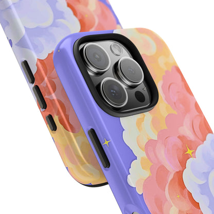 Funda resistente para teléfono con diseño de nubes de colores de ensueño | Estética