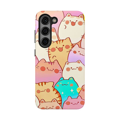 Kawaii Chubby Adorable Cats Tough Phone Case | Animals