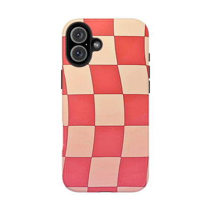 Preppy Checkered Pink Tough Phone Case | Aesthetic