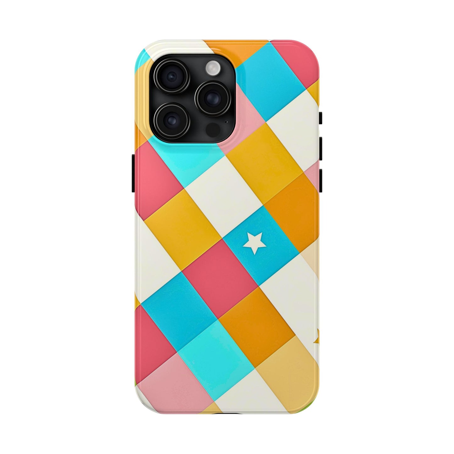 Vibrant Preppy Checkered Tough Phone Case | Aesthetic