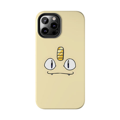Cat Minimal Gold Coin Face Tough Phone Case | Anime