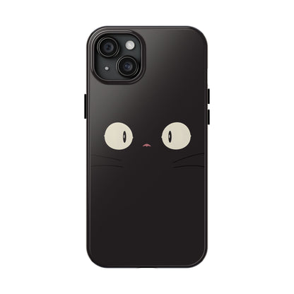 Adorable Black Cat Face and Eyes Minimal Tough Phone Case | Animals