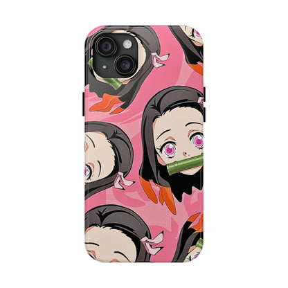Nezuko Kamado Head Pattern Tough Phone Case | Anime - Demon Slayer