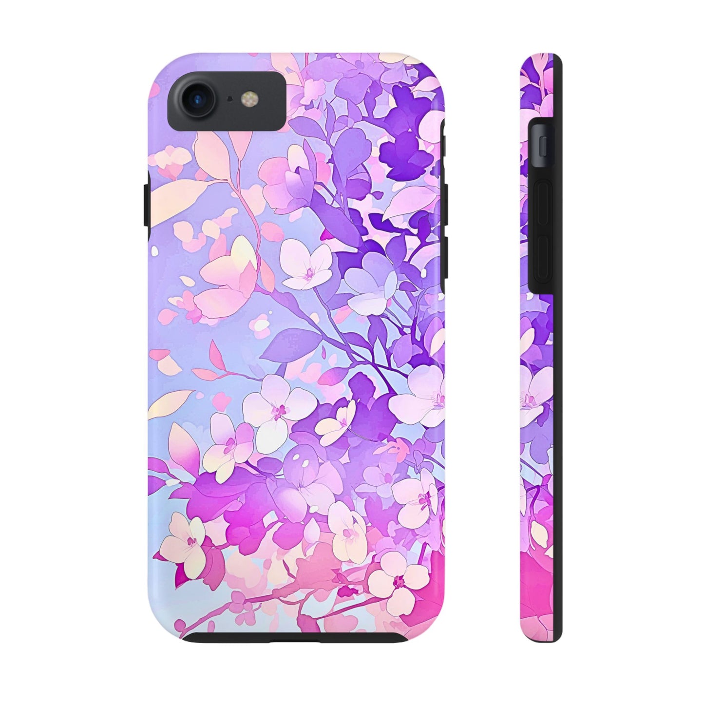 Funda resistente para teléfono con delicados estampados florales en tonos pastel | Estética