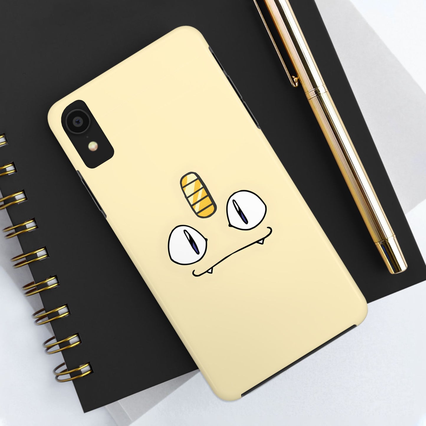Cat Minimal Gold Coin Face Tough Phone Case | Anime