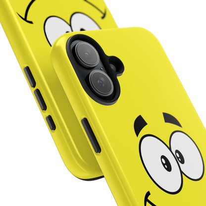 Smiley Happy Face Yellow Minimalist Cartoon Tough Phone Case | Funny