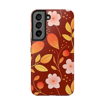 Autumn Fall Leaf Pattern Tough Phone Case | Aesthetic