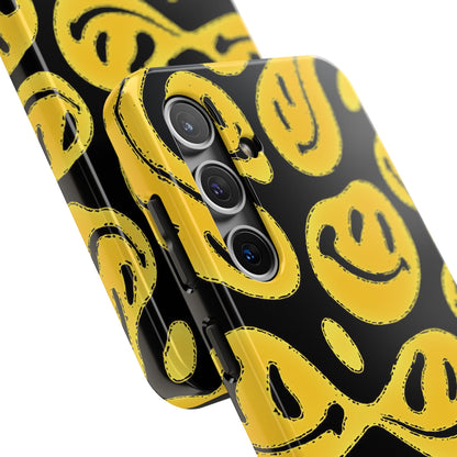 Funda resistente para teléfono con cara sonriente psicodélica colorida (versión 1) | Estética