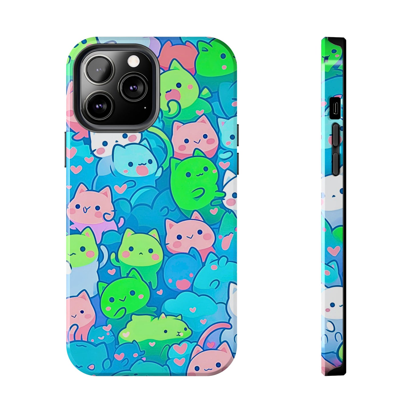 Cute Colorful Cats Pattern Style Tough Phone Case | Animals