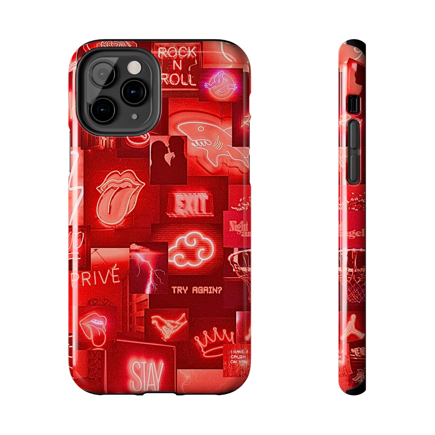 Funda resistente para teléfono con diseño de neón rojo | Estética