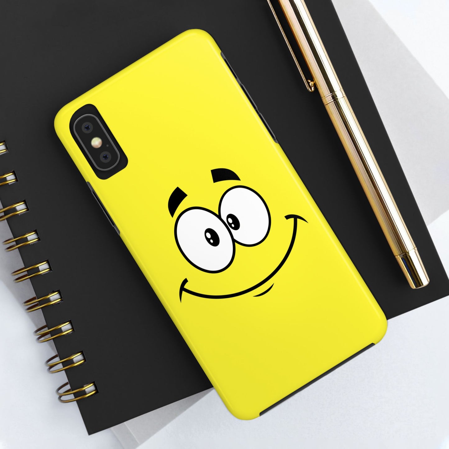 Smiley Happy Face Yellow Minimalist Cartoon Tough Phone Case | Funny
