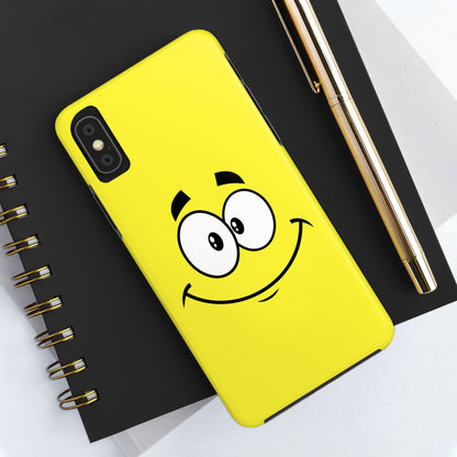 Smiley Happy Face Yellow Minimalist Cartoon Tough Phone Case | Funny