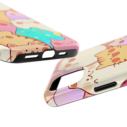Kawaii Chubby Adorable Cats Tough Phone Case | Animals