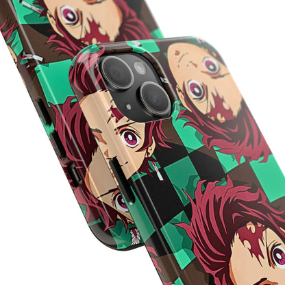 Tanjiro Kamado Head Pattern Tough Phone Case | Anime - Demon Slayer