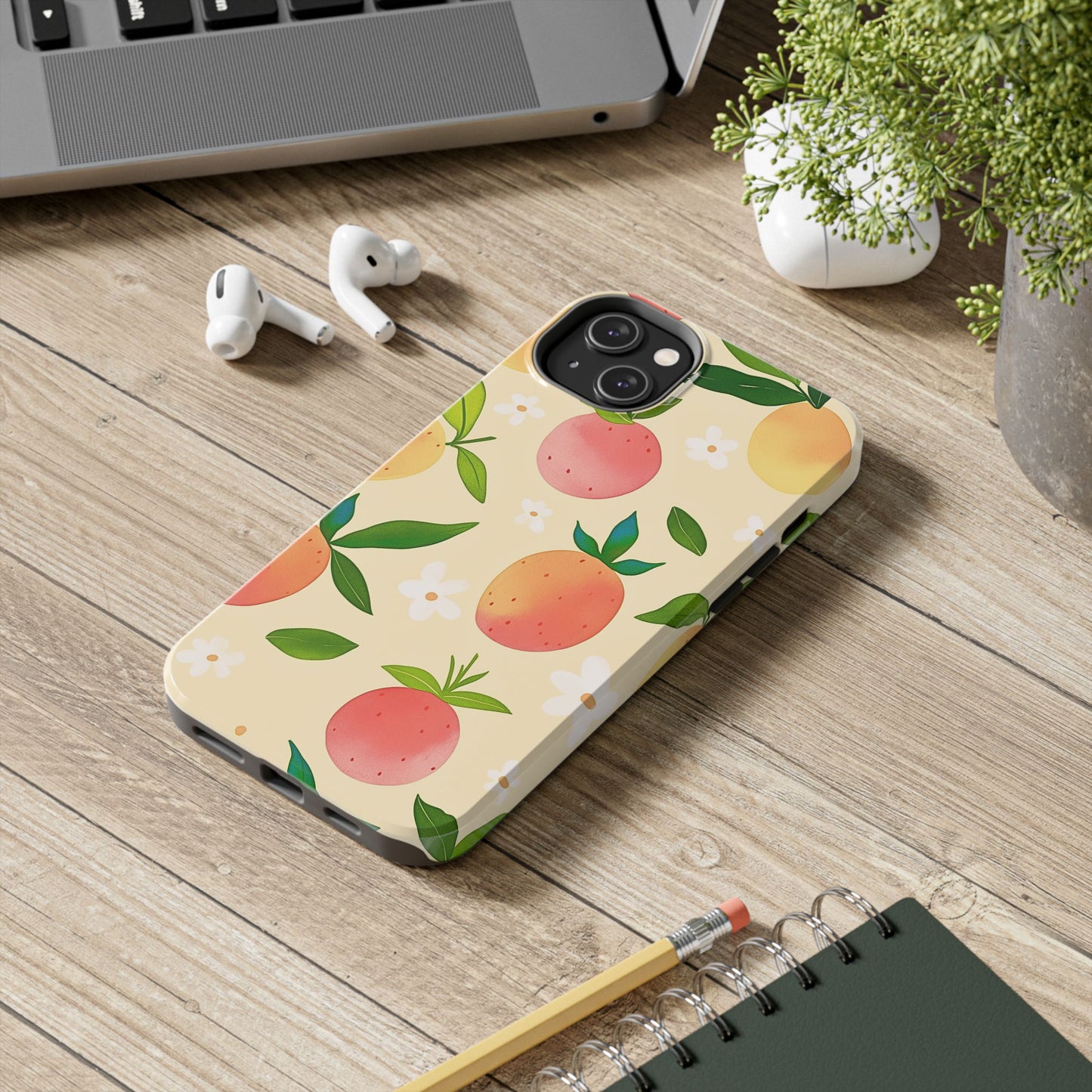 Mango Orange Fruit Pattern Tough Phone Case | Aesthetic