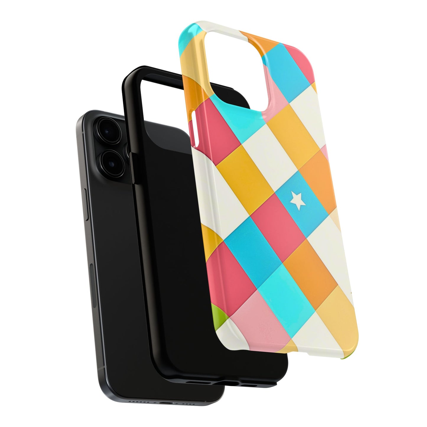 Vibrant Preppy Checkered Tough Phone Case | Aesthetic