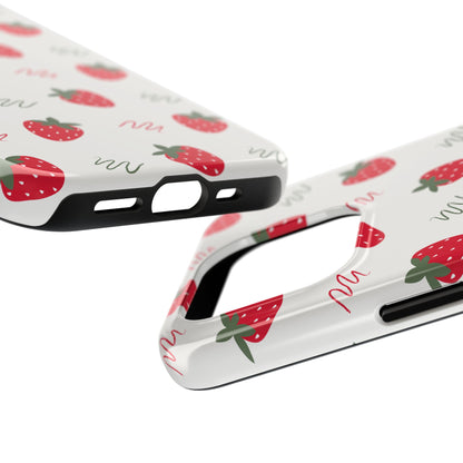 Strawberry Doodle Delight Tough Phone Case | Food