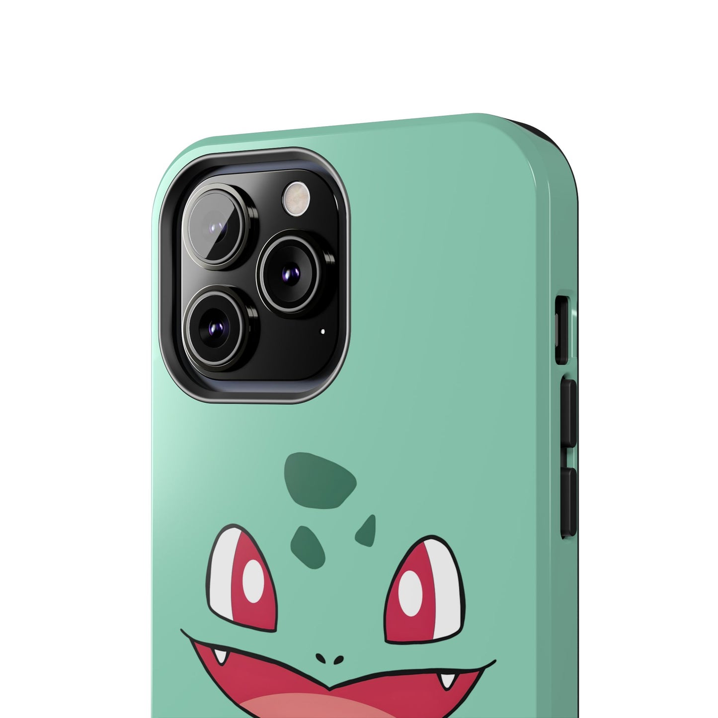 Green Leaf Dino Smile Red Eyes Cute Creature Tough Phone Case | Anime