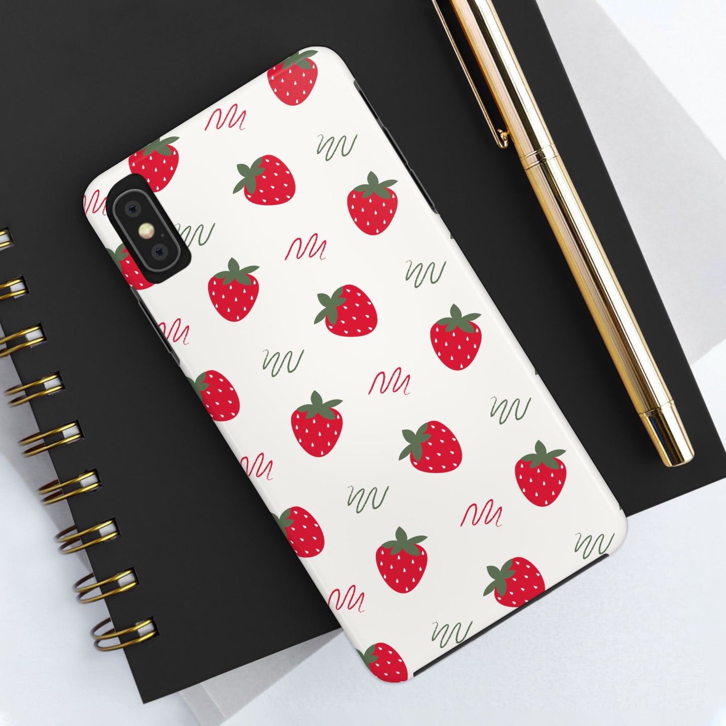 Strawberry Doodle Delight Tough Phone Case | Food